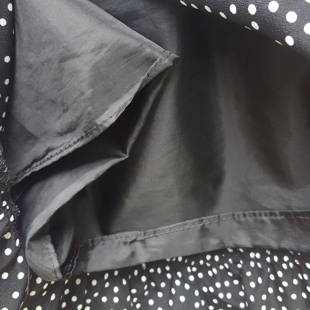 Black and White Polk Dot Mid Length Trumpet Skirt - Picture 8 of 8